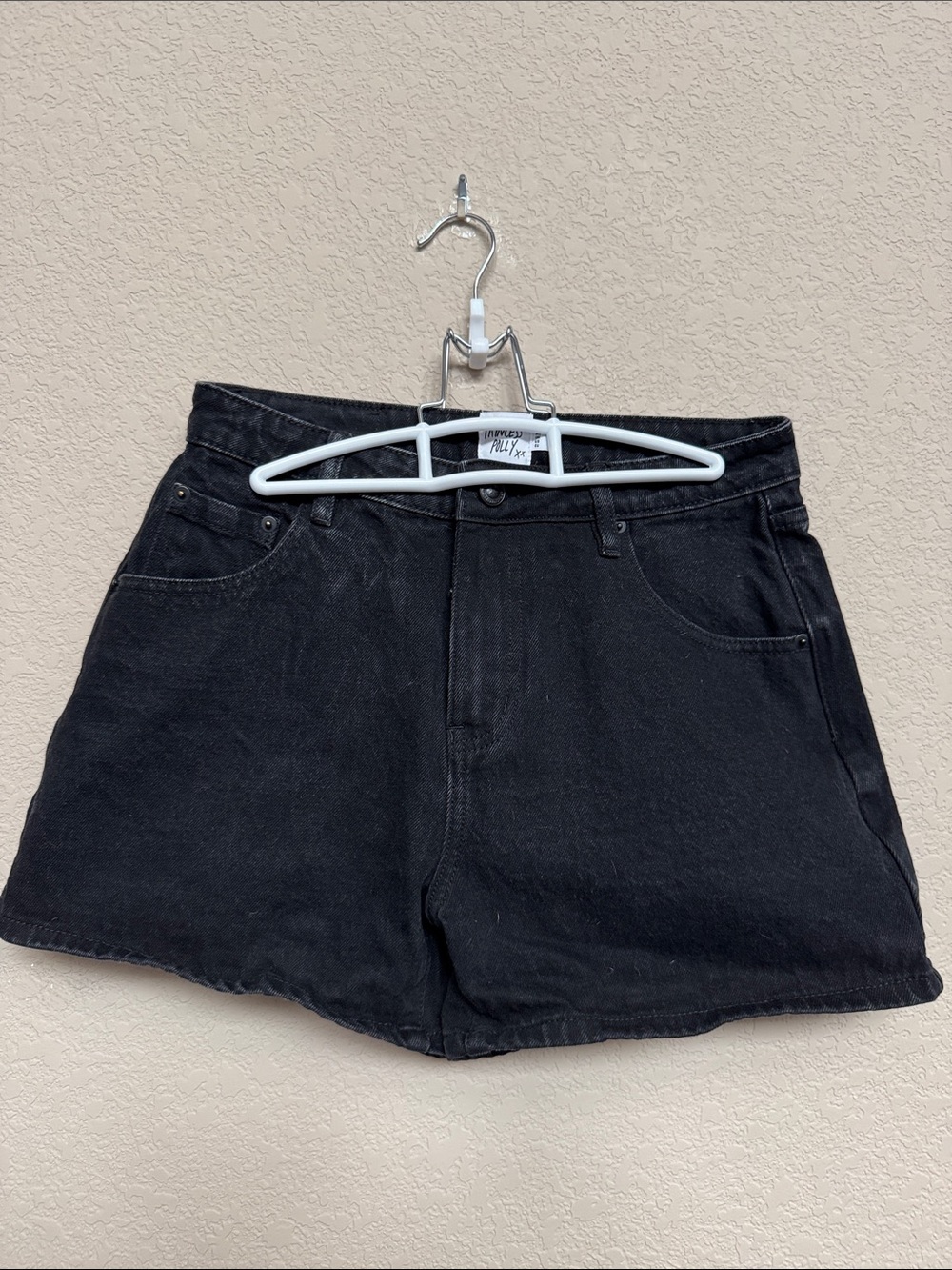 Princess Polly Black Denim Shorts Size US 6 NWOT